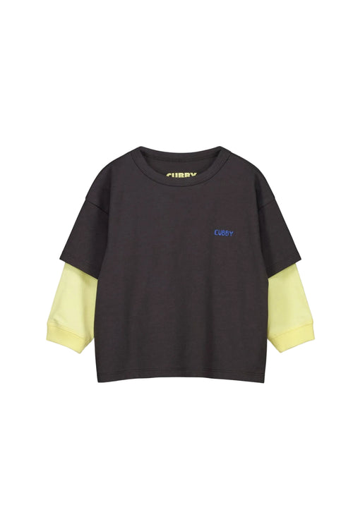 Cubby - Dusty Layered Top | Coal/Butter