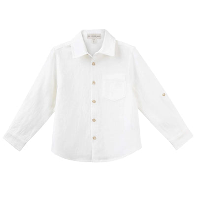 Designer Kidz - Archie L/S Button Shirt | Ivory Long Sleeve Shirt Designer Kidz 