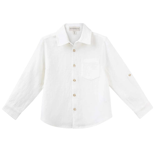 Designer Kidz - Archie L/S Button Shirt | Ivory