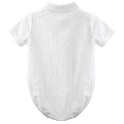 Designer Kidz - Archie S/S Button Romper | Ivory Romper Designer Kidz 