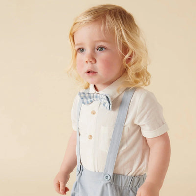 Designer Kidz - Archie S/S Button Romper | Ivory Romper Designer Kidz 