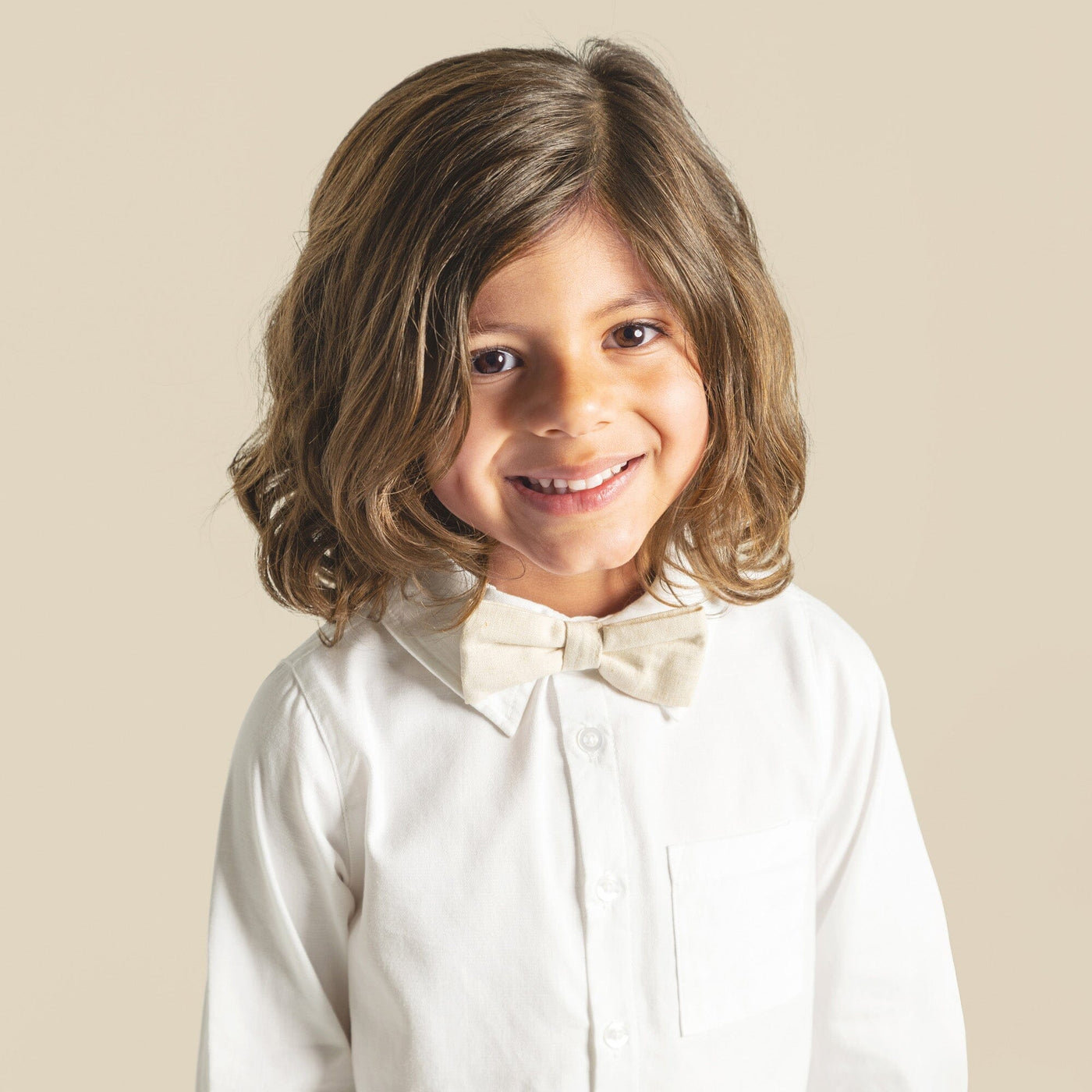 Designer Kidz - Finley Linen Bow Tie | Sand Bow Tie Designer Kidz 