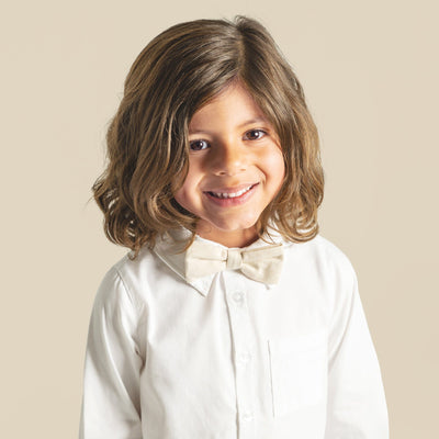 Designer Kidz - Finley Linen Bow Tie | Sand Bow Tie Designer Kidz 