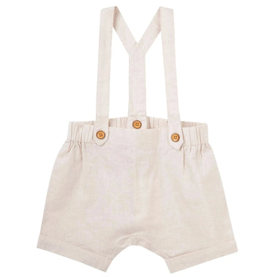 Designer Kidz - Finley Linen Suspender Shorts | Sand Shorts Designer Kidz 