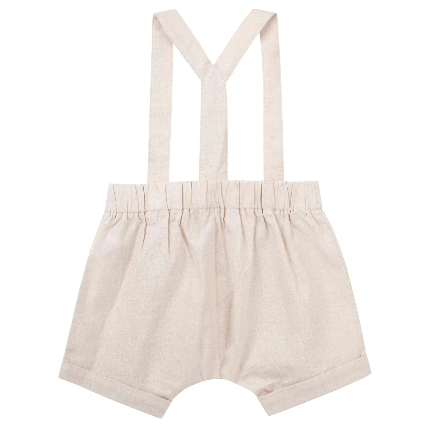 Designer Kidz - Finley Linen Suspender Shorts | Sand Shorts Designer Kidz 
