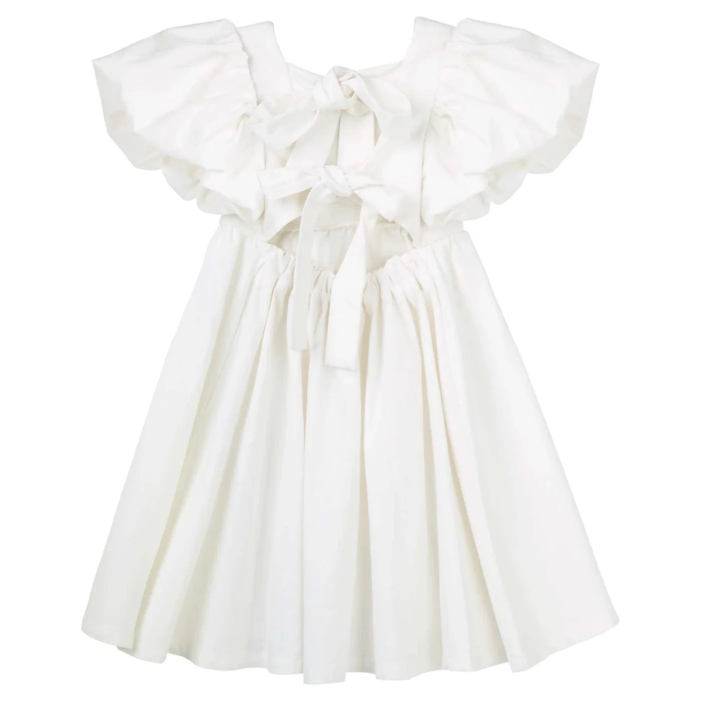 Designer Kidz - Grace Tie Back Dress | Ecru Short Sleeve Dress Designer Kidz 