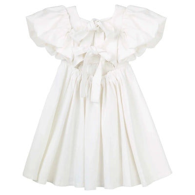 Designer Kidz - Grace Tie Back Dress | Ecru Short Sleeve Dress Designer Kidz 