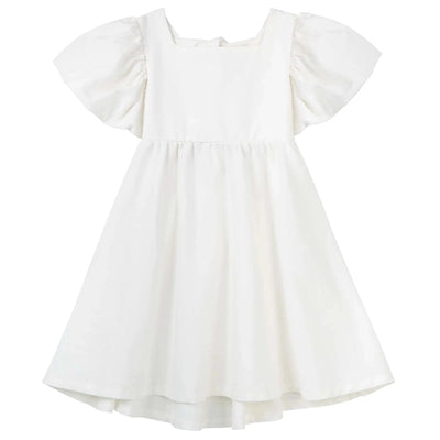 Designer Kidz - Grace Tie Back Dress | Ecru Short Sleeve Dress Designer Kidz 