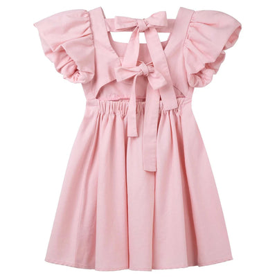 Designer Kidz - Grace Tie Back Dress | Pale Pink Short Sleeve Dress Designer Kidz 