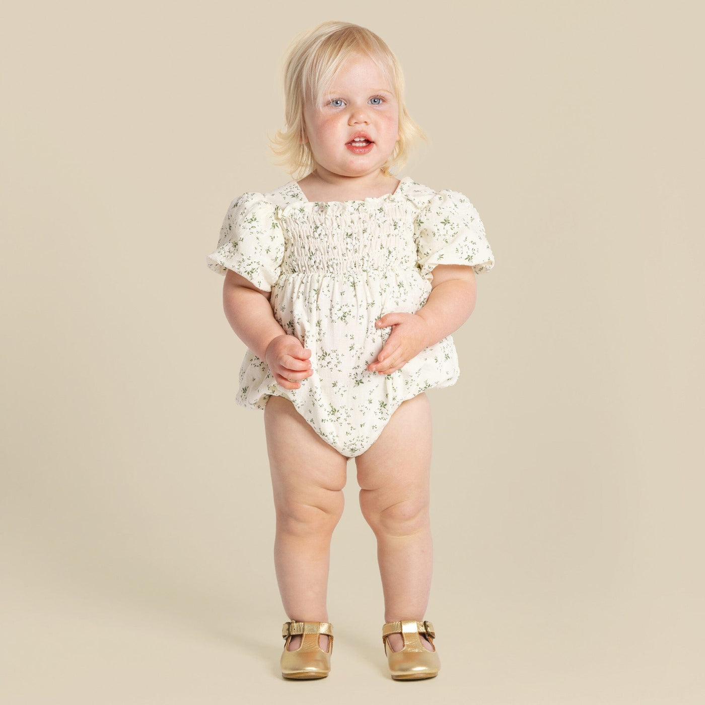 Designer Kidz - Grace Tie Back Romper | Ecru Romper Designer Kidz 
