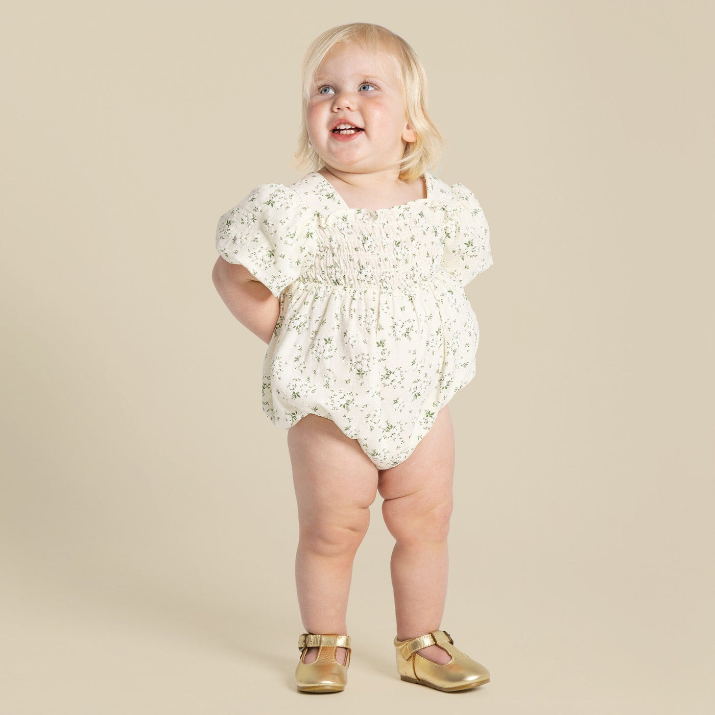 Designer Kidz - Grace Tie Back Romper | Ecru Romper Designer Kidz 