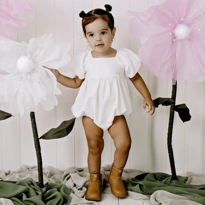 Designer Kidz - Grace Tie Back Romper | Ecru Romper Designer Kidz 