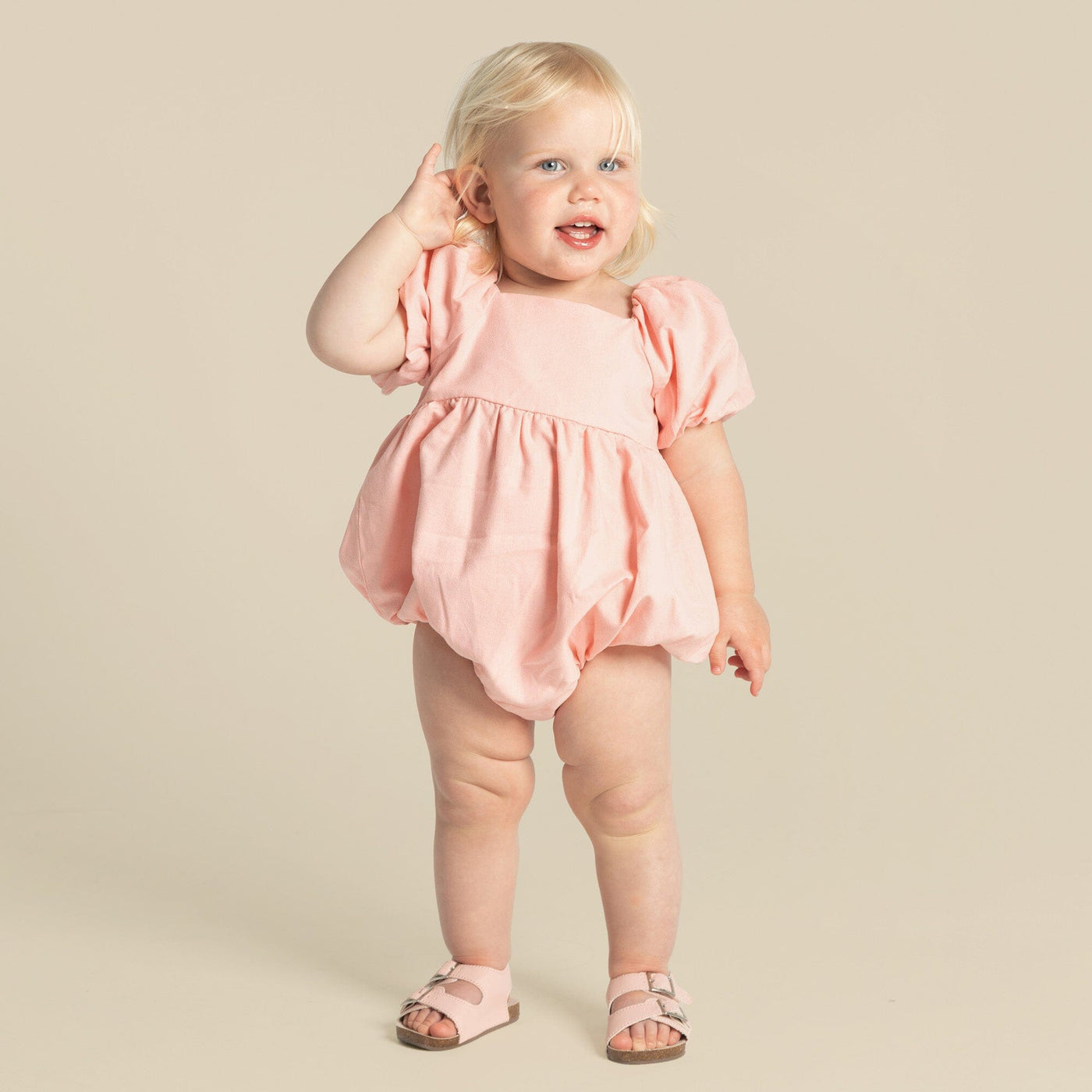 Designer Kidz - Grace Tie Back Romper | Pale Pink Romper Designer Kidz 