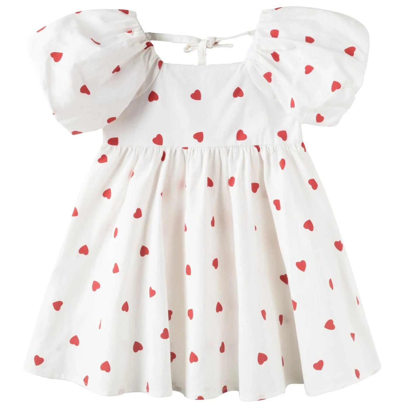 Designer Kidz - Love Hearts Puff Sleeve Dress Short Sleeve Dress Designer Kidz 