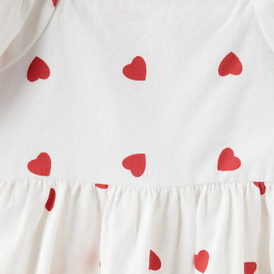 Designer Kidz - Love Hearts Puff Sleeve Dress Short Sleeve Dress Designer Kidz 