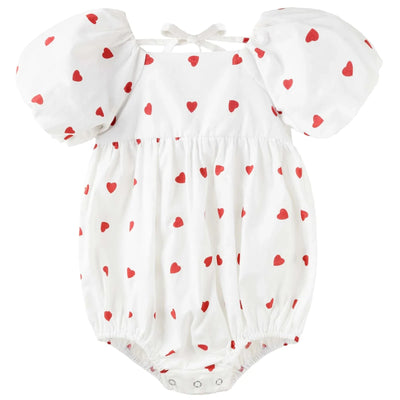 Designer Kidz - Love Hearts Puff Sleeve Romper Romper Designer Kidz 