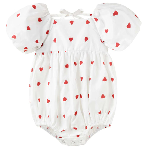 Designer Kidz - Love Hearts Puff Sleeve Romper