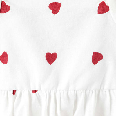 Designer Kidz - Love Hearts Puff Sleeve Romper Romper Designer Kidz 