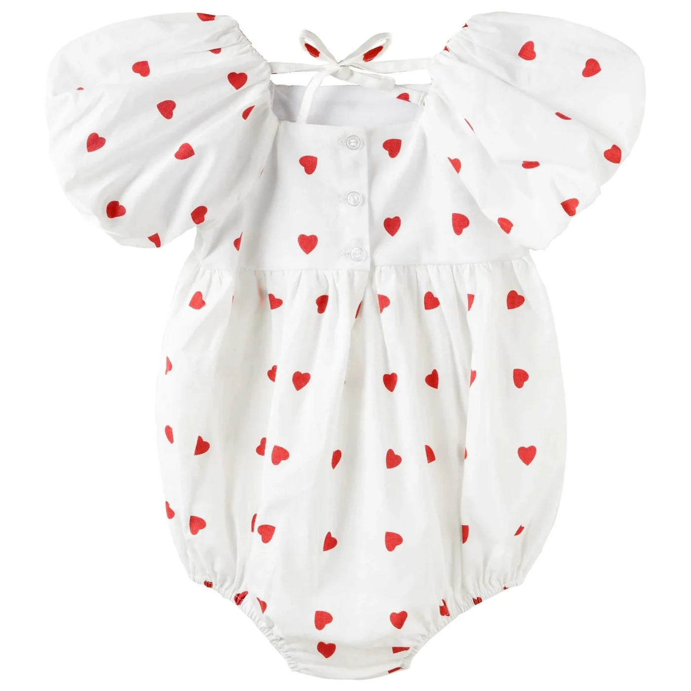 Designer Kidz - Love Hearts Puff Sleeve Romper Romper Designer Kidz 