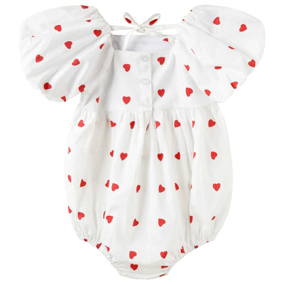 Designer Kidz - Love Hearts Puff Sleeve Romper Romper Designer Kidz 