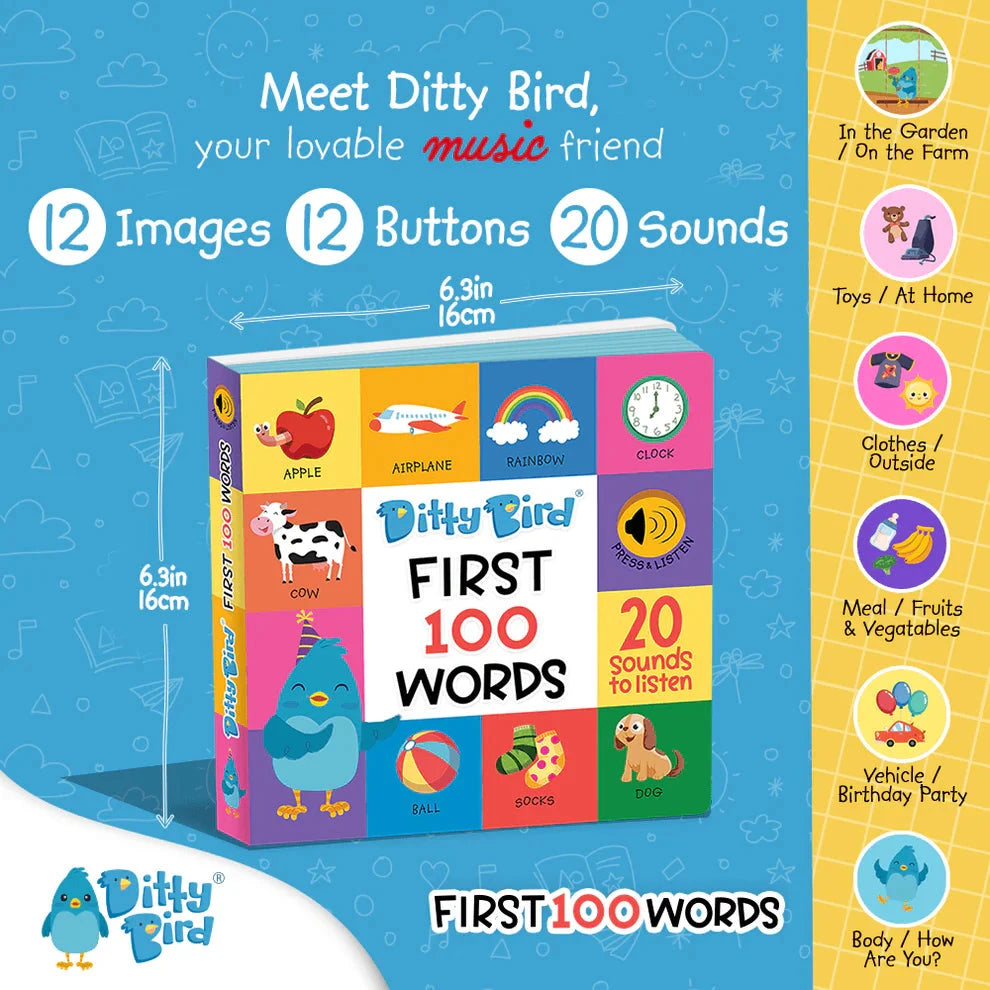 Ditty Bird - First 100 Words Books Ditty Bird 