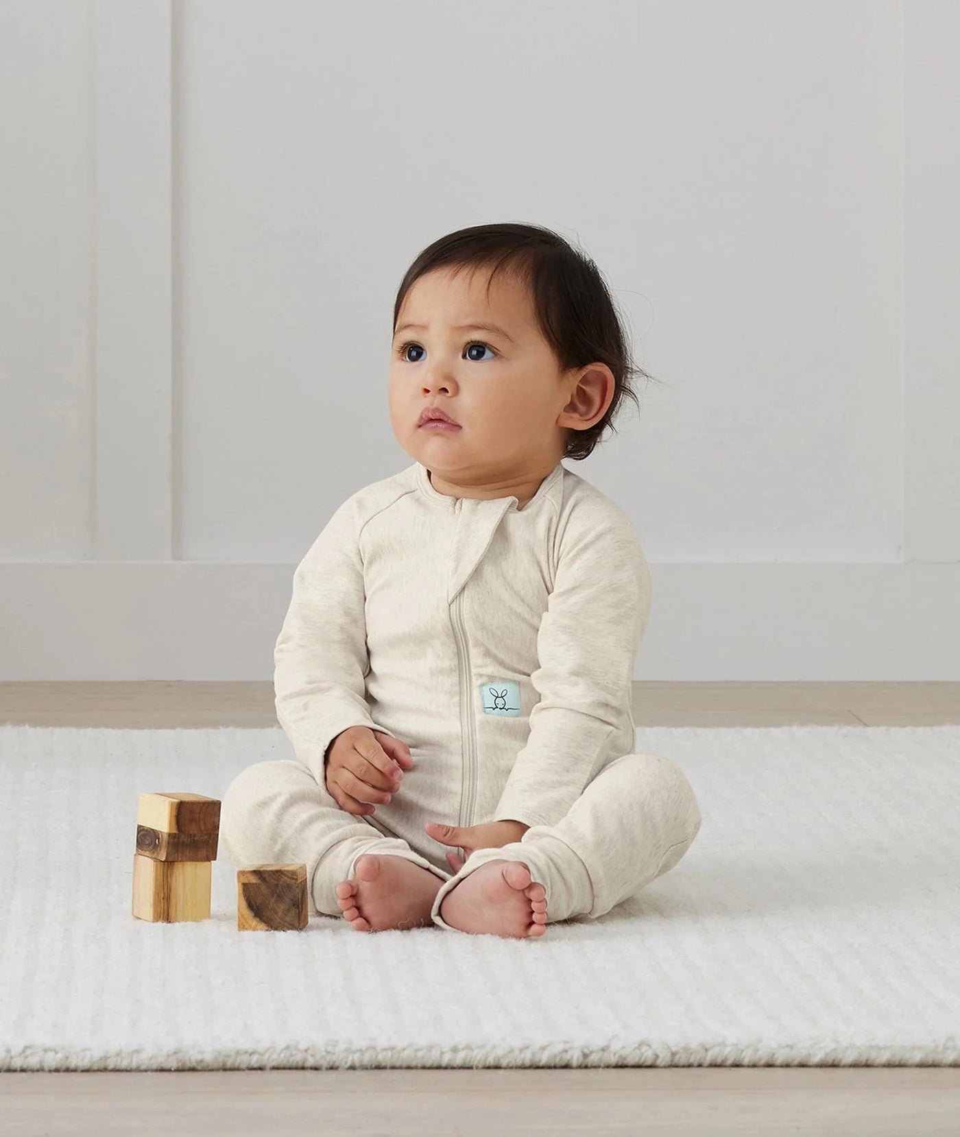 ErgoPouch - Long Sleeve Layer 0.2 | Oatmeal Marle Onesie ErgoPouch 