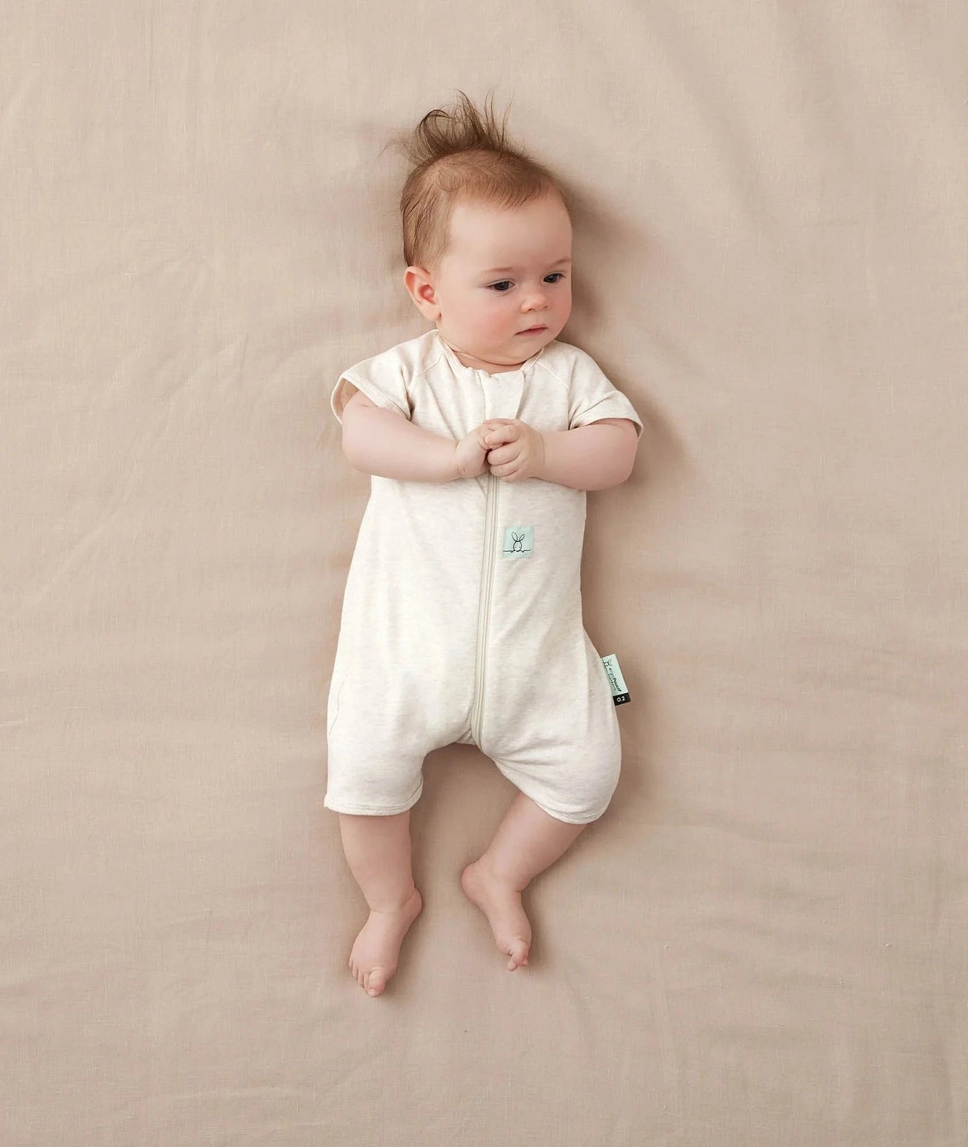 ErgoPouch - Short Sleeve Layer 2.0 | Oatmeal Marle Onesie ErgoPouch 