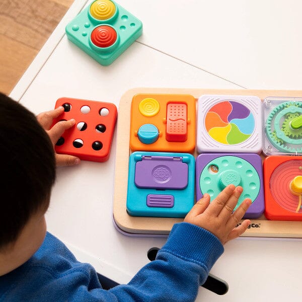 Fat Brain Toys - Playtab Sensory Set 3. Sweeper, Latch Mirror, Picture Dial Tile Sensory Toy Fat Brain Toys 