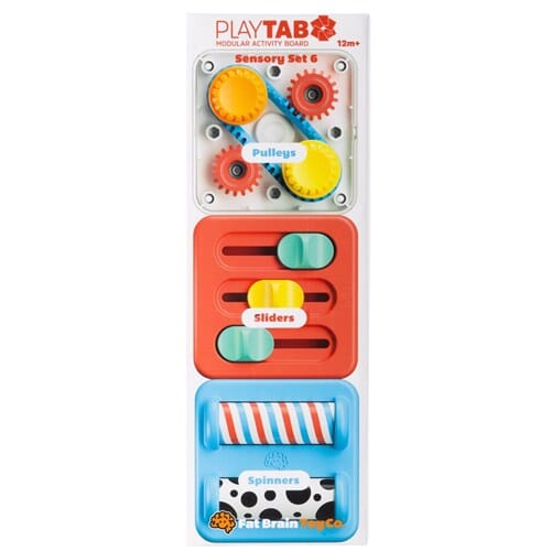 Fat Brain Toys - Playtab Tile Set 6 | Pulleys, Sliders, Spinners