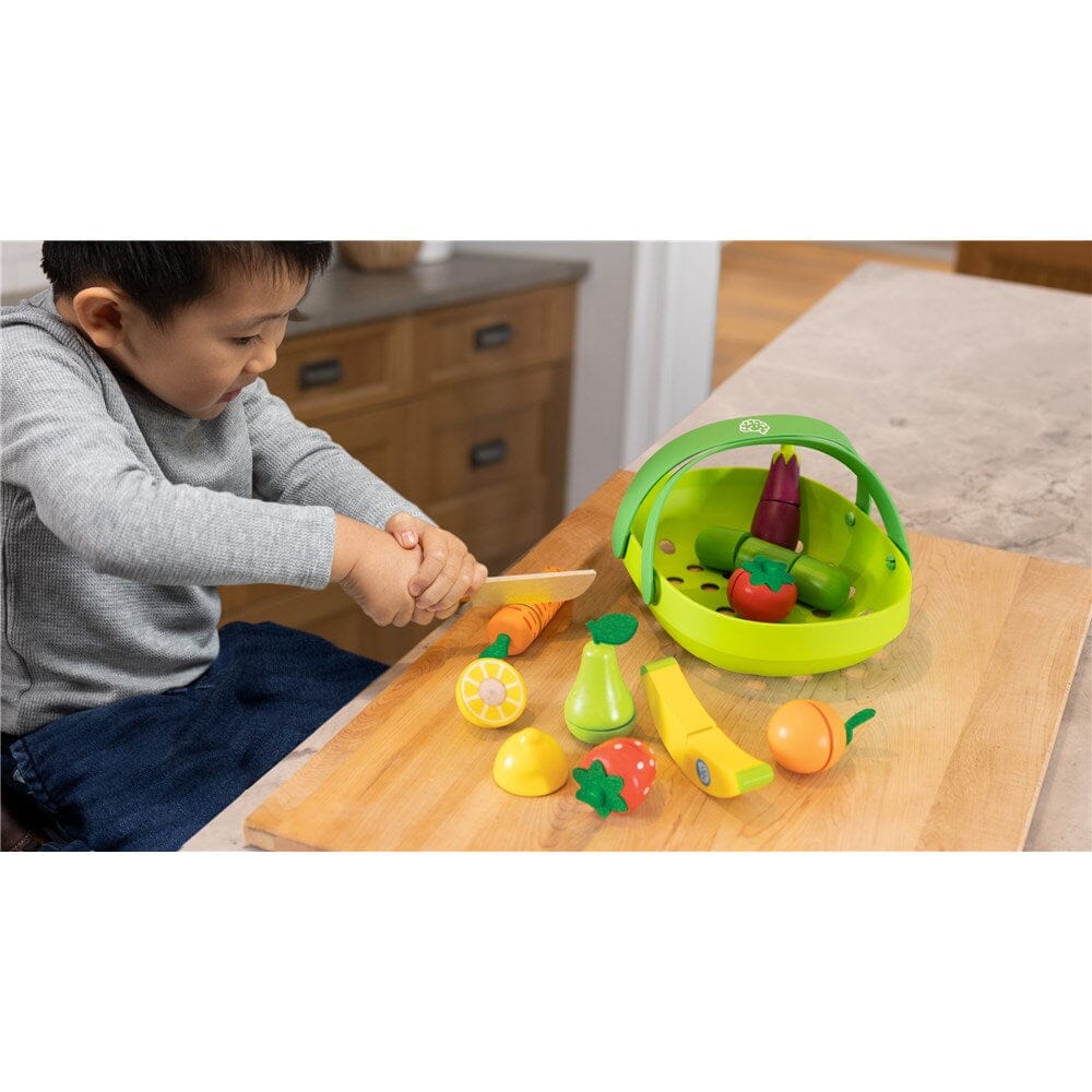 Fat Brain Toys - Pretendables Fruit & Veggie Basket Set Toy Fat Brain Toys 