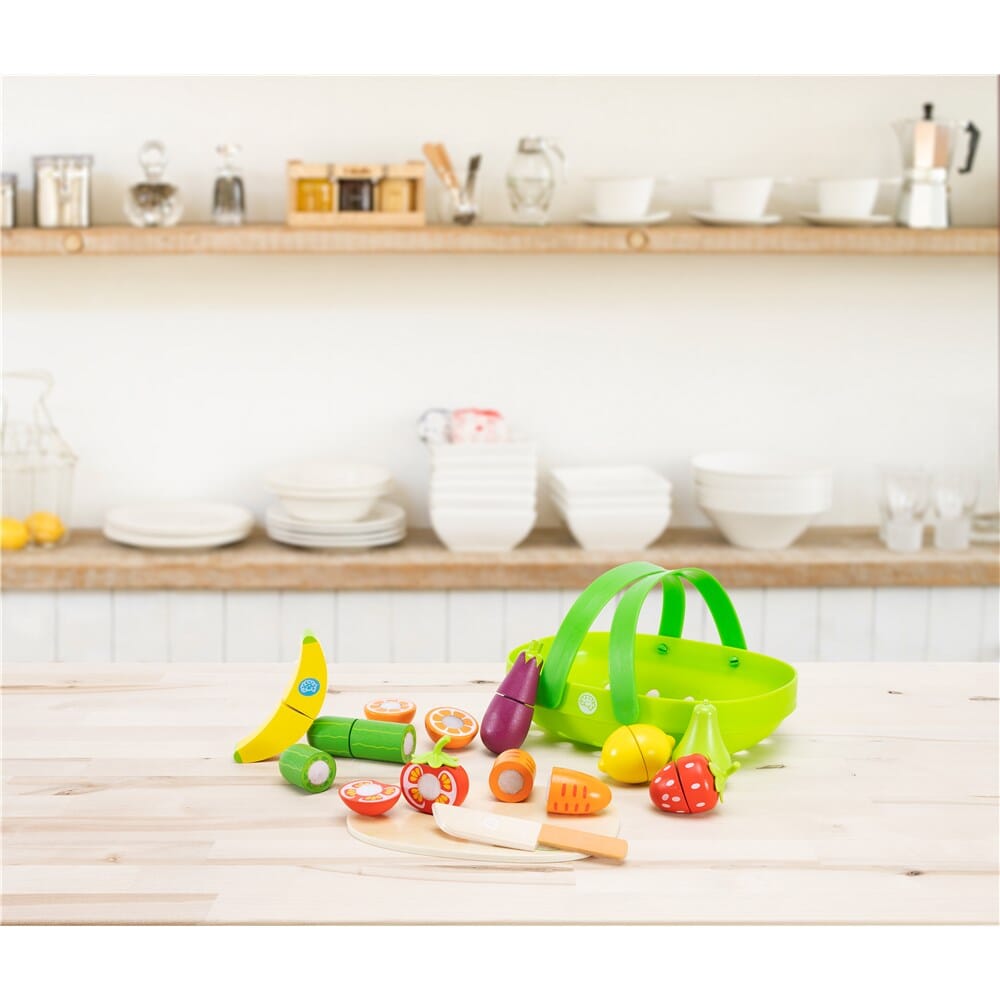 Fat Brain Toys - Pretendables Fruit & Veggie Basket Set Toy Fat Brain Toys 