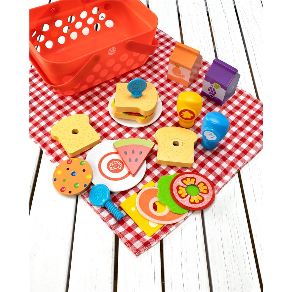 Fat Brain Toys - Pretendables Picnic Basket Set Toy Fat Brain Toys 