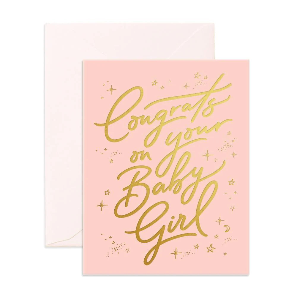 Fox & Fallow Greeting Card - Congrats Baby Girl Greeting Card Fox & Fallow 