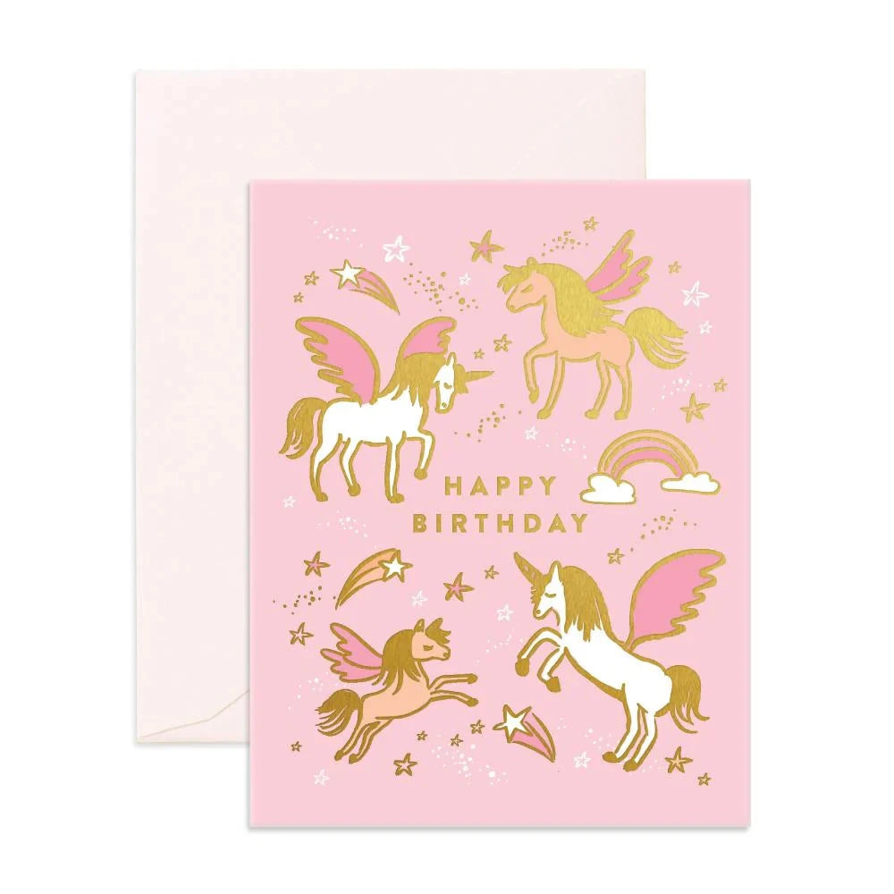 Fox & Fallow - Greeting Card | Happy Birthday Unicorns Greeting Card Fox & Fallow 