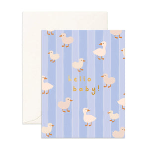 Fox & Fallow - Greeting Card | Hello Baby Ducks Blue
