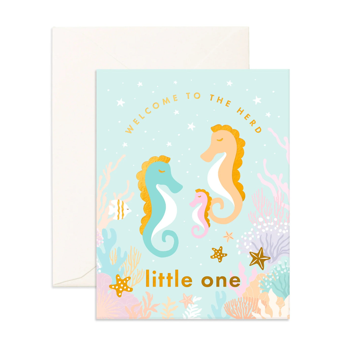 Fox & Fallow Greeting Card - Welcome Little Seahorse Greeting Card Fox & Fallow 