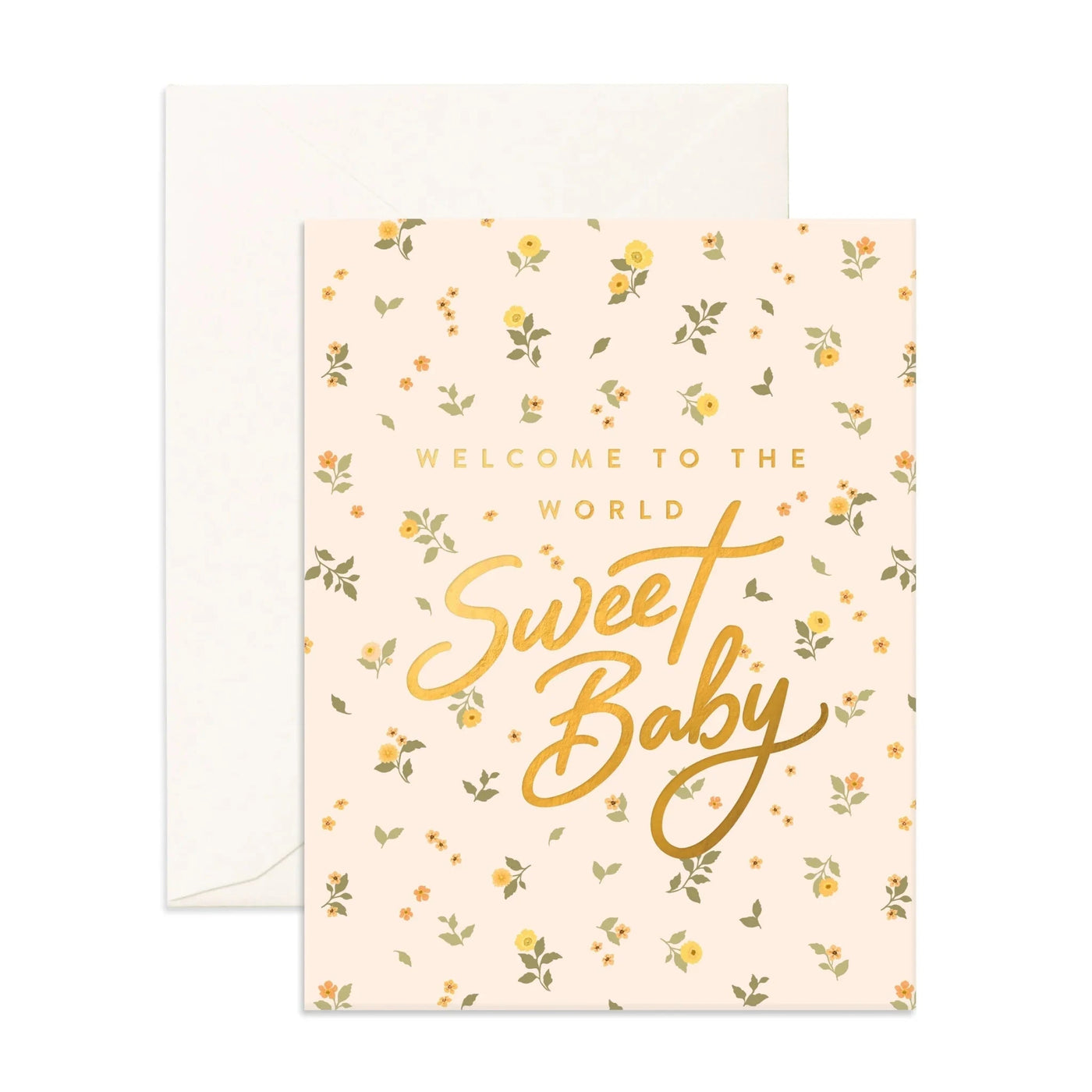 Fox & Fallow - Greeting Card | Welcome Sweet Baby Broderie Greeting Card Fox & Fallow 