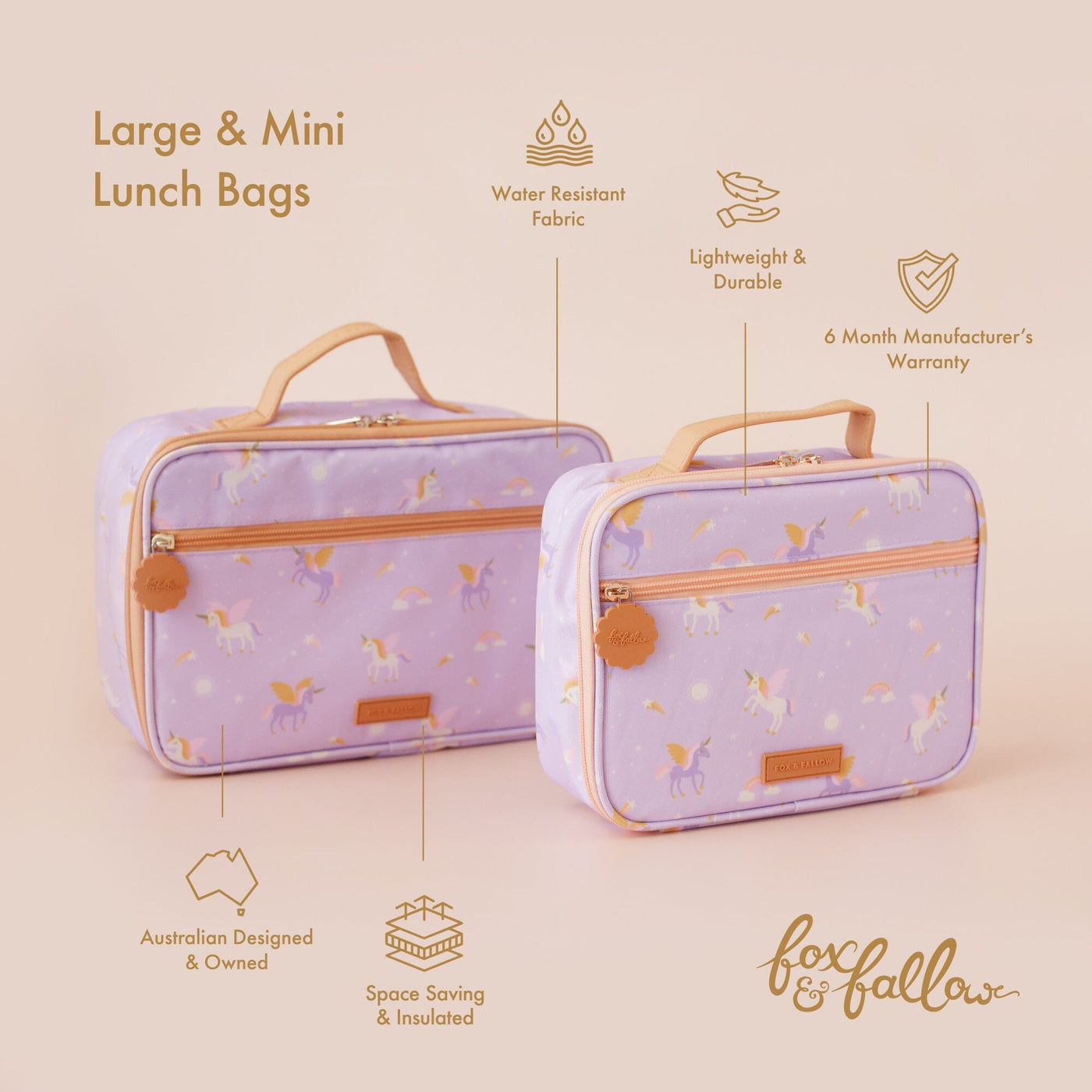 Fox & Fallow - Large Lunch Bag | Unicorn Mealtime Fox & Fallow 