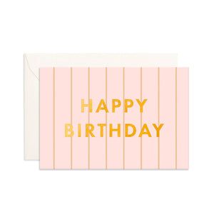 Fox & Fallow - Mini Greeting Card | Birthday Peony Pinstripe