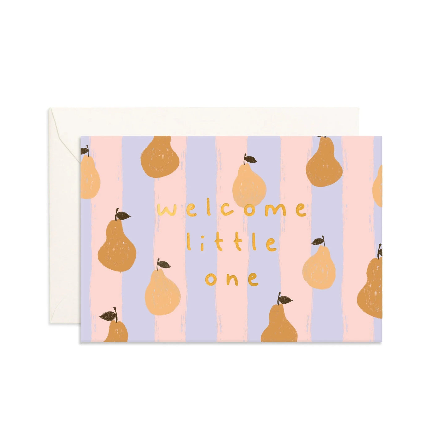 Fox & Fallow - Mini Greeting Card | Welcome Little One Pears Greeting Card Fox & Fallow 
