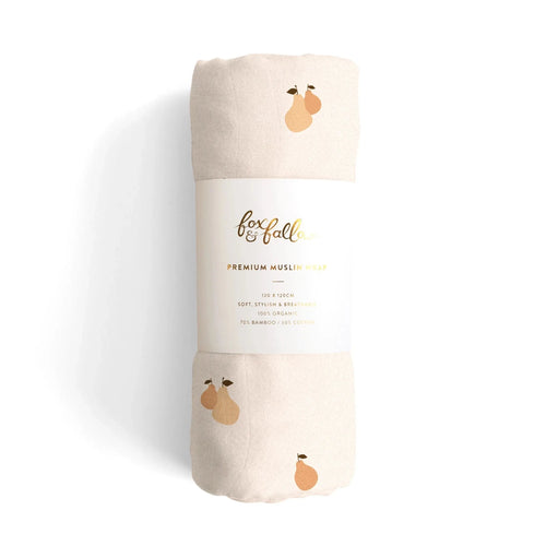 Fox & Fallow - Muslin Wrap Swaddle | Golden Pears