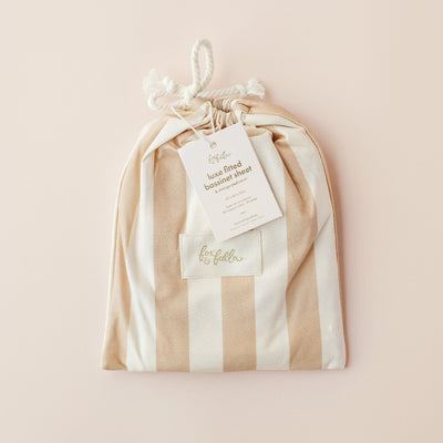 Fox & Fallow - Organic Fitted Bassinet Sheet/Change Pad Cover | Coffee Stripe Bassinet Sheet Fox & Fallow 