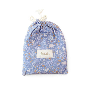 Fox & Fallow - Organic Fitted Bassinet Sheet/Change Pad Cover | Forest Friends Cornflower
