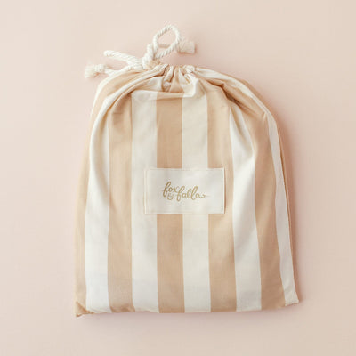 Fox & Fallow - Organic Fitted Cot Sheet | Coffee Stripe Cot Sheet Fox & Fallow 