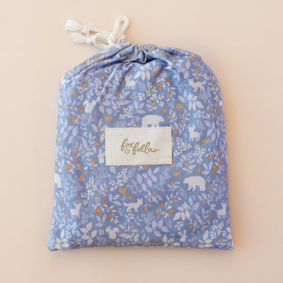 Fox & Fallow - Organic Fitted Cot Sheet | Forest Friends Cornflower Cot Sheet Fox & Fallow 