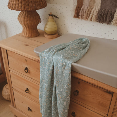 Fox & Fallow - Organic Muslin Wrap Swaddle | Forest Friends Sage Muslin Wrap Fox & Fallow 