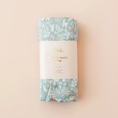 Fox & Fallow - Organic Muslin Wrap Swaddle | Forest Friends Sage Muslin Wrap Fox & Fallow 