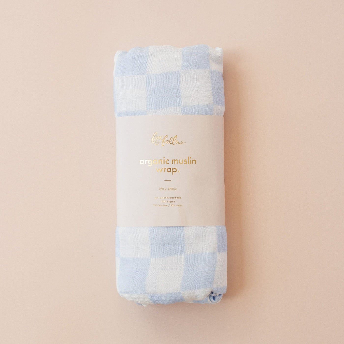 Fox & Fallow - Organic Muslin Wrap Swaddle | Powder Check Muslin Wrap Fox & Fallow 