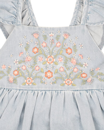 Fox & Finch - Palm Cove Denim Embroidered Dress Sleeveless Dress Fox & Finch 