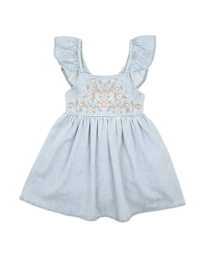 Fox & Finch - Palm Cove Denim Embroidered Dress Sleeveless Dress Fox & Finch 